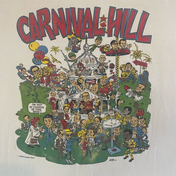 RARE 1980s CAPITAL HILL FUNNY SINGLE STITCH VINTAGE GRAPHIC TEE - Picture 2 of 5